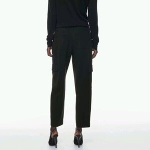 Aritzia Babaton Pants Titan Cargo Mid Rise Pull On black sz 00